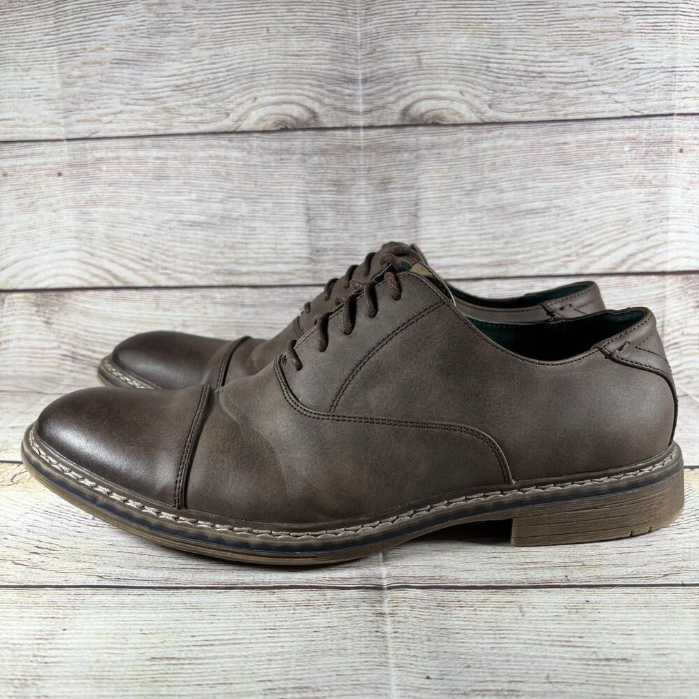 Todd Welsh Mens Size 10.5 D Cap Toe Oxford Dress Shoes Brown